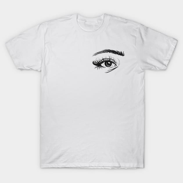 Eyes Up Here (pocket) T-Shirt by j__face